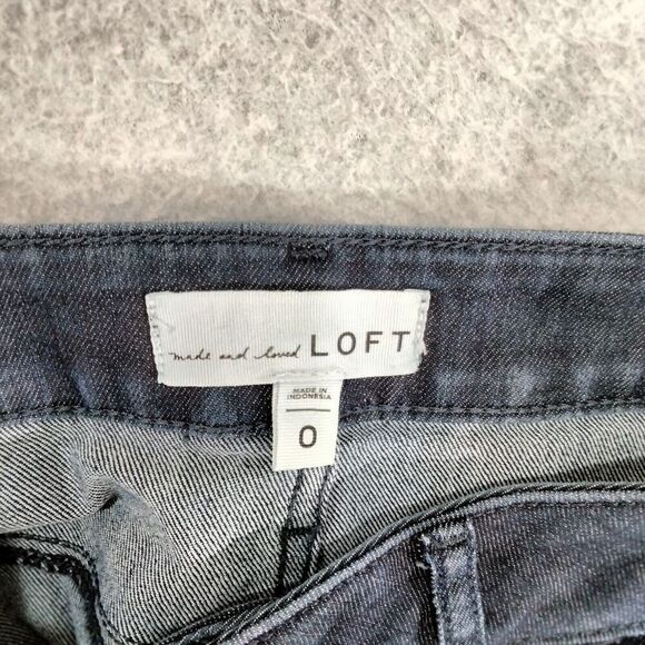 Ann Taylor LOFT Denim Skirt Womens Sz 0 Blue Dark Wash Mini Solid Casual Stretch - Picture 7 of 9